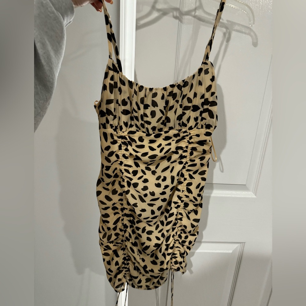 Leopard Print Ruched Dress